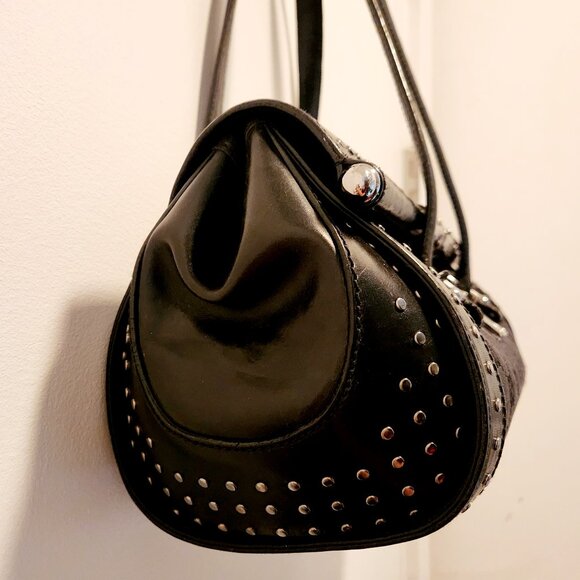 Authentic Gucci Monogram Bullet Satchel Handbag with Bamboo Accent & Dust Bag - Picture 3 of 16